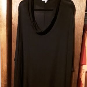 Black tunic with cowl neck